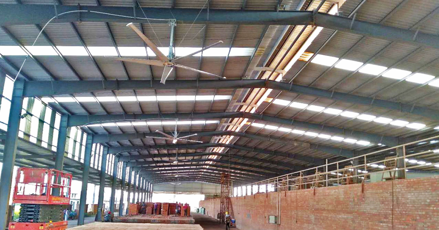 山東磚瓦生產廠工業大風扇促進生產效率